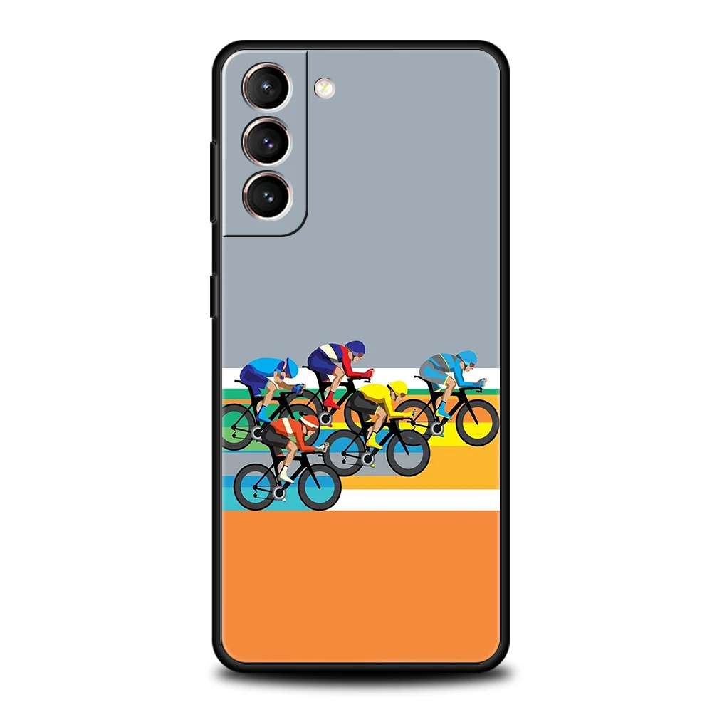Frankreich Fahrrad Übung Telefon Fall Für Samsung Galaxy S25 Rand S24 S23 S22 Ultra S20 S21 FE 5G S10 S9 plus S10E Soft Cover