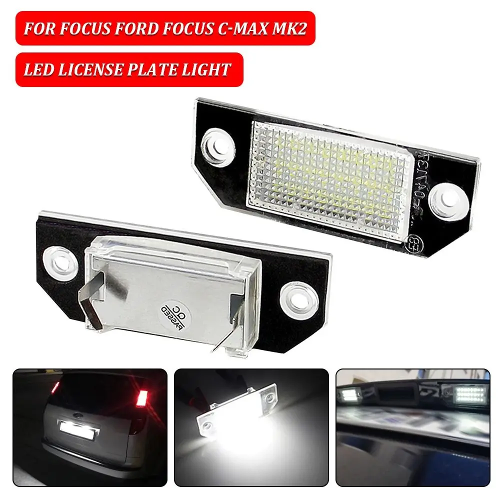 Lampu belakang mobil pengganti Universal, lampu pelat nomor lebih terang tahan air LED ekor belakang 12V untuk Ford Focus