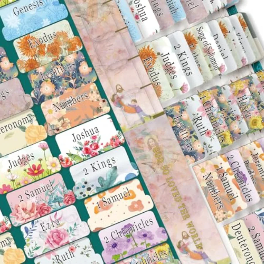 

Bible Tabs75 Tabs Floral Theme Tabs for Women and Men Study Bible Index Tabs Bible Jourling Supplies Bible Book Tabs Bible Labe