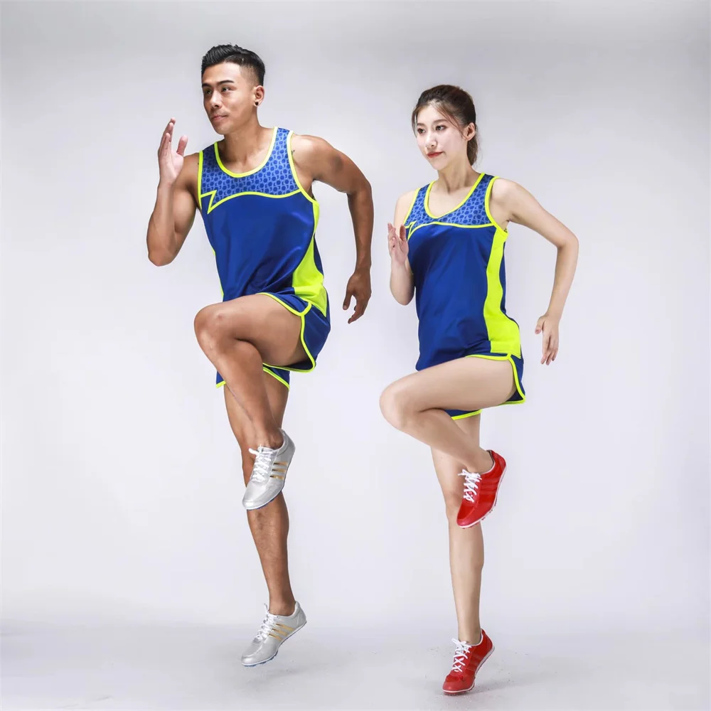 2023 Summer Women Men Sports Marathon Tracksuit Clothes Couple Quick Dry Breathable Crossfit Track & Field Athletic Uniform Sets