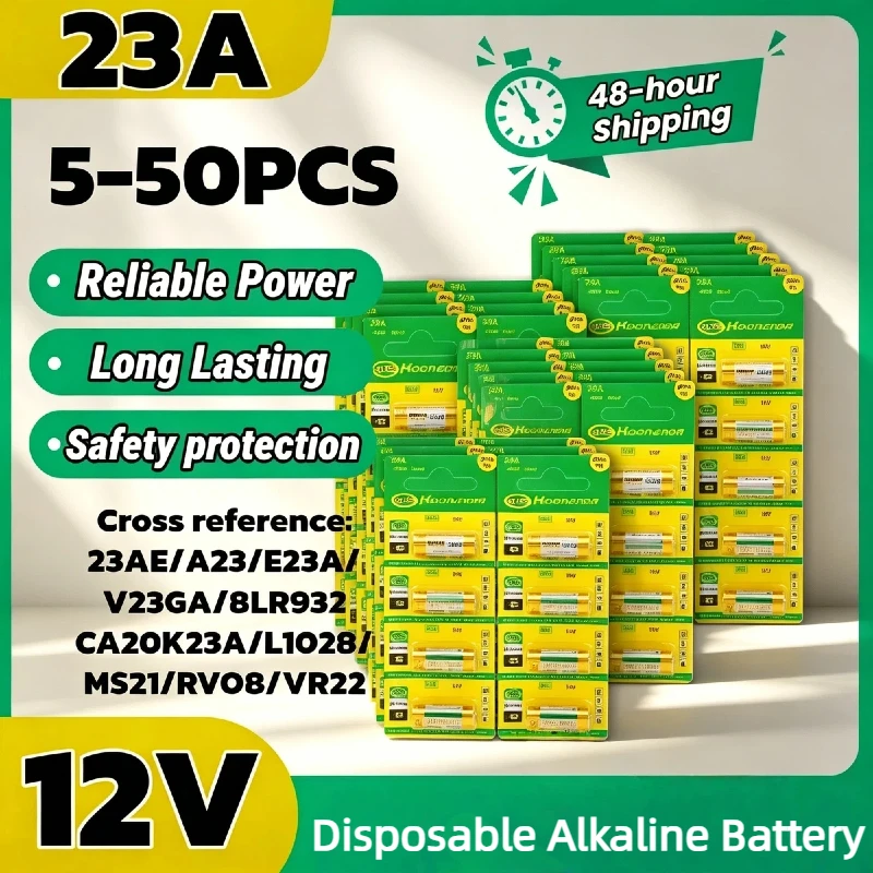 23A 12V Alkaline Battery A23 E23A K23A L1028 GP23A LRV08 for Remote Doorbell Key Fob Flashlight Mouse Sensor