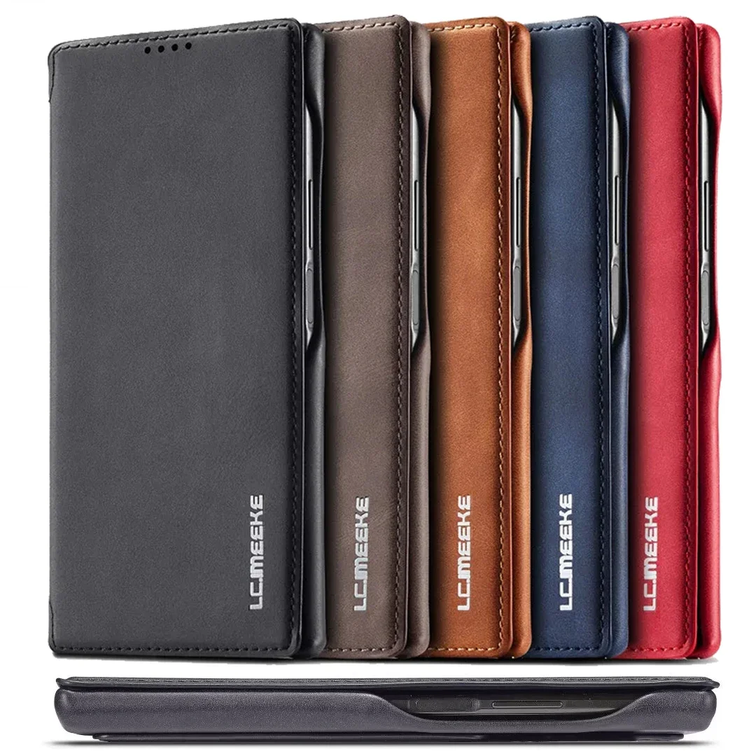 Business Flip Leather Phone Case for Samsung Galaxy S25 S24 S23 Ultra S22 Plus S21 FE Card Slot Stand Wallet Protect Cover