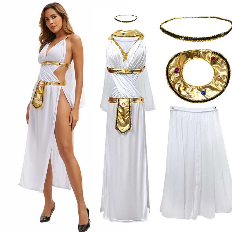 Traje de Cleopatra de diamante cosido a mano para Halloween, disfraz de Reina Árabe, disfraz de COSPLAY, club nocturno, disfraz Sexy para chicas DS