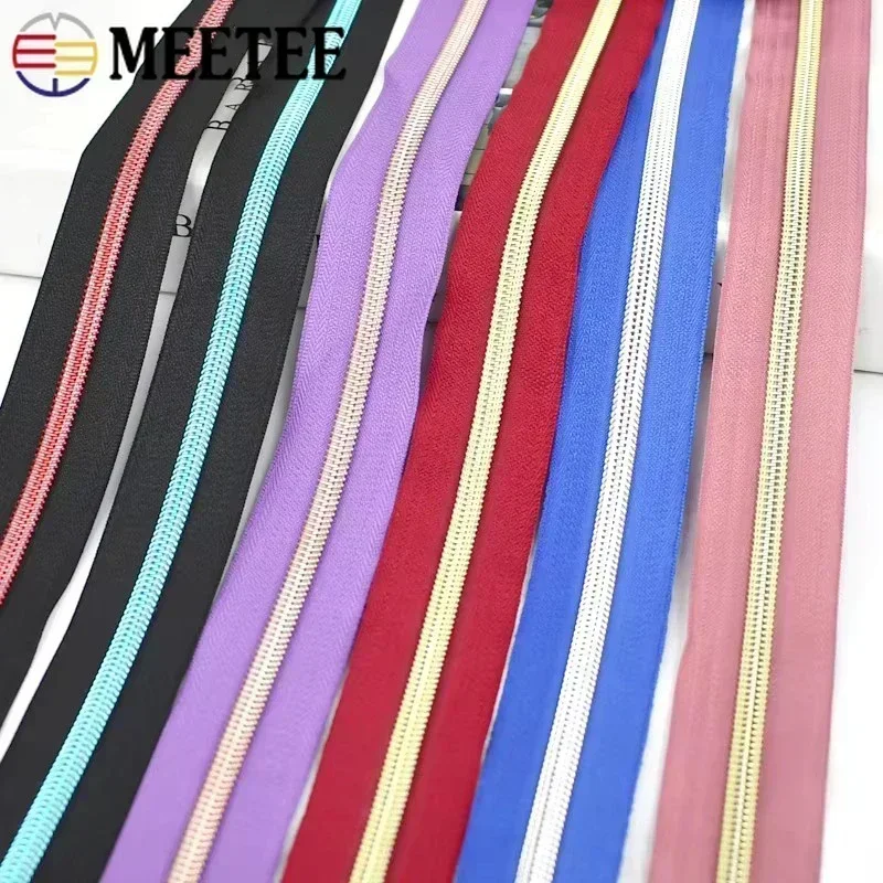 5/8/10/20M 5# Meetee Nylon Zipper By Meters Bag Coil Zippers Closure Jacket Zip Replacement Roll Zips Repair Sewing Accessories