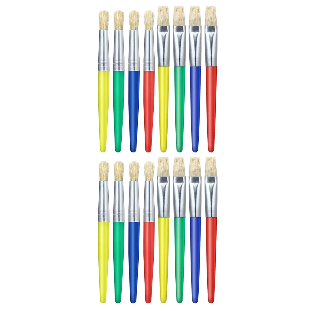 

16 Pcs Brush Portable Painting Set Drawing Pen Comfortable Kids Oil Tools Plastic