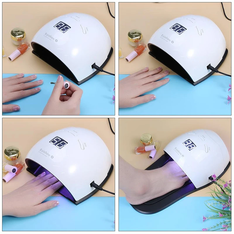 48W LED Nail Drying Lamp 2 In 1 Hand And Foot Can Be Used For Nail Polish Polishing Nail Art Tools Home and Beauty Shop