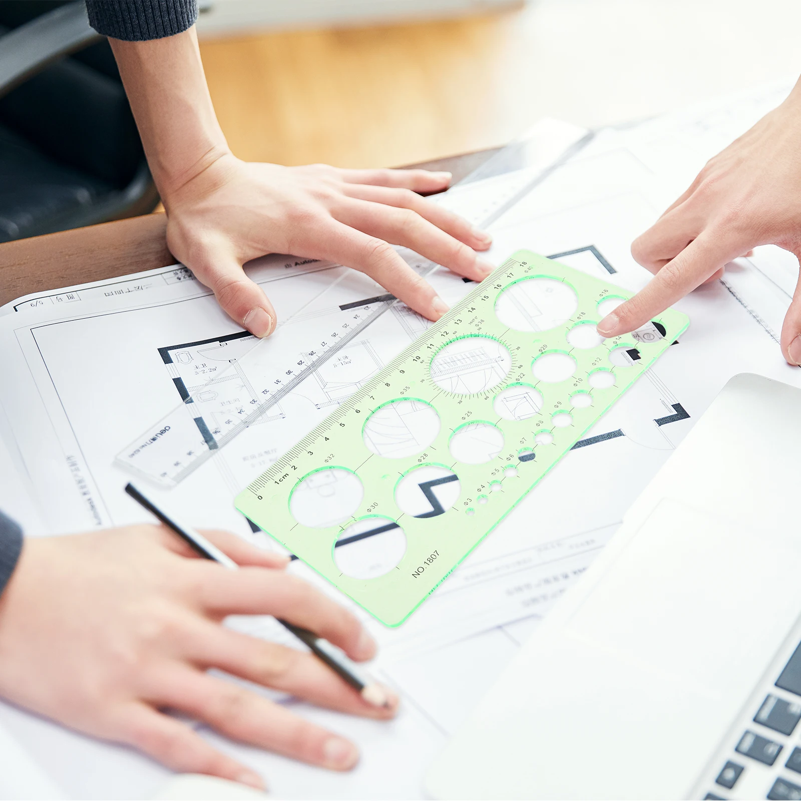 

3pcs Drawing Template Geometric Shapes Stencils Plastic Oval Circle Protractor Templates for Students DIY Drafting Ruler Tools