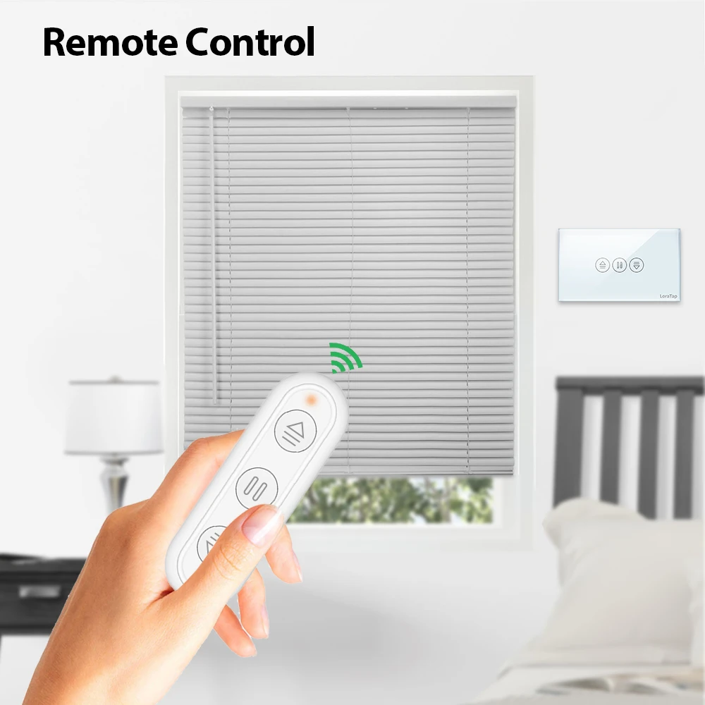 LoraTap US Tuya Smart RF WiFi interruptor de cortina para Motor eléctrico persiana enrollable Google Home Alexa Echo Control de voz blanco