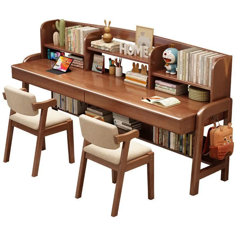 

Home Student Extended Writing Desk Bedroom Double Children's Study Table Combination