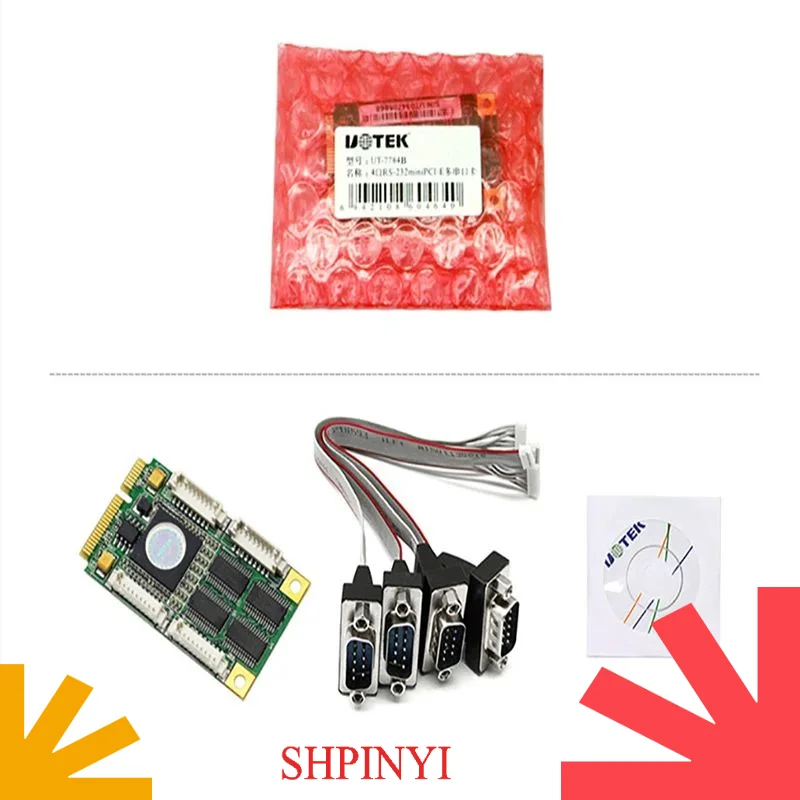 

Durable Mini PCI-E to RS-232 Serial Card PCIE PCI Express to RS232 4 Ports High Speed Converter DB9 ESD Anti-lightning UT-7784B