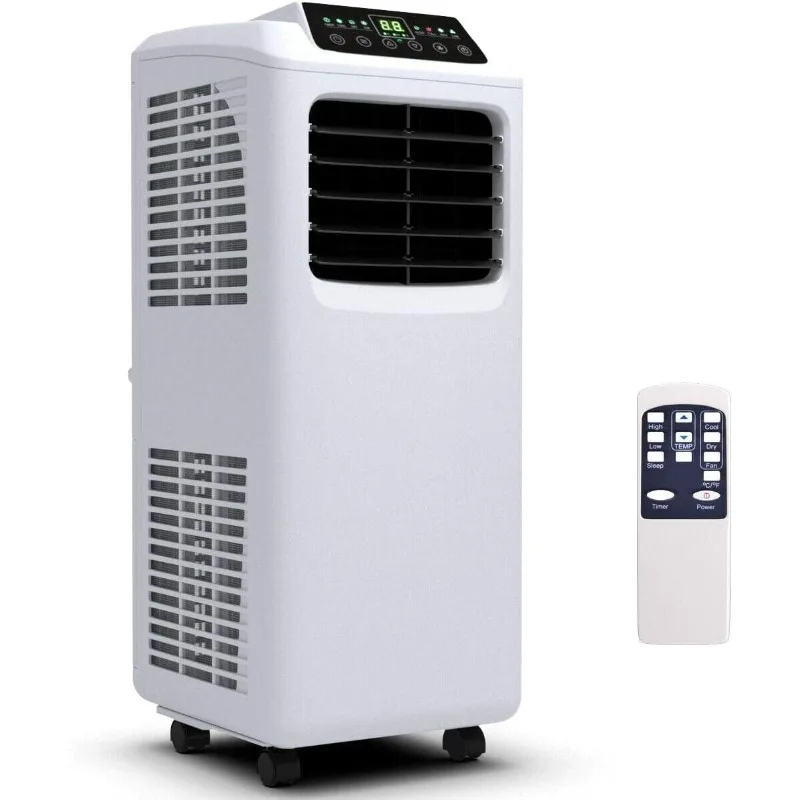 COSTWAY 8000 BTU Portable Air Conditioner, 3-in-1 Air Cooler w/Built-in Dehumidifier, Fan Mode, Sleep Mode, Remote & LED Display