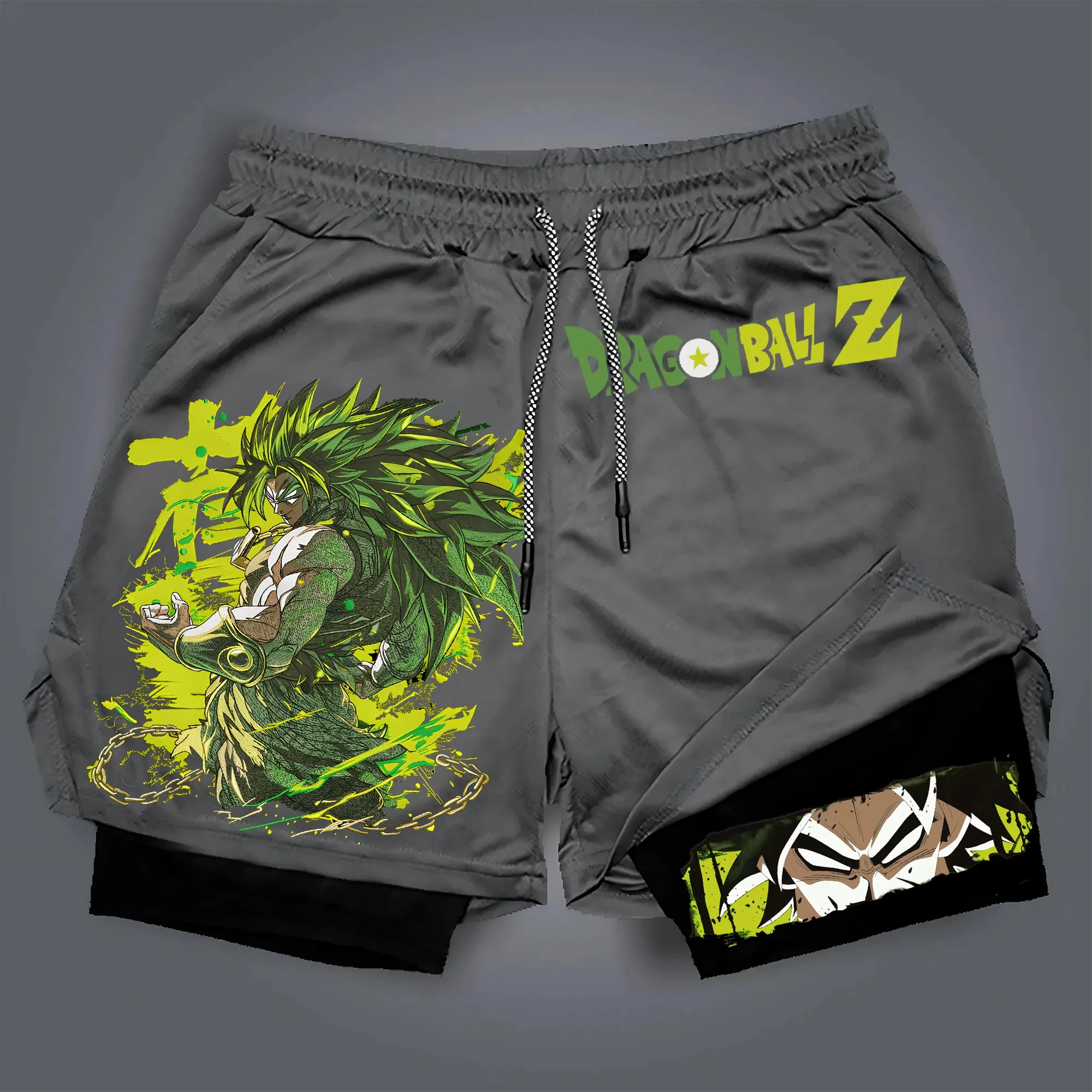 2026 Sommer Dragon Ball Japanische Anime-Peripherieartikel Doppellagige Shorts Herren Trendige Atmungsaktive Lockere Sport-Fünf-Punkt-Hose