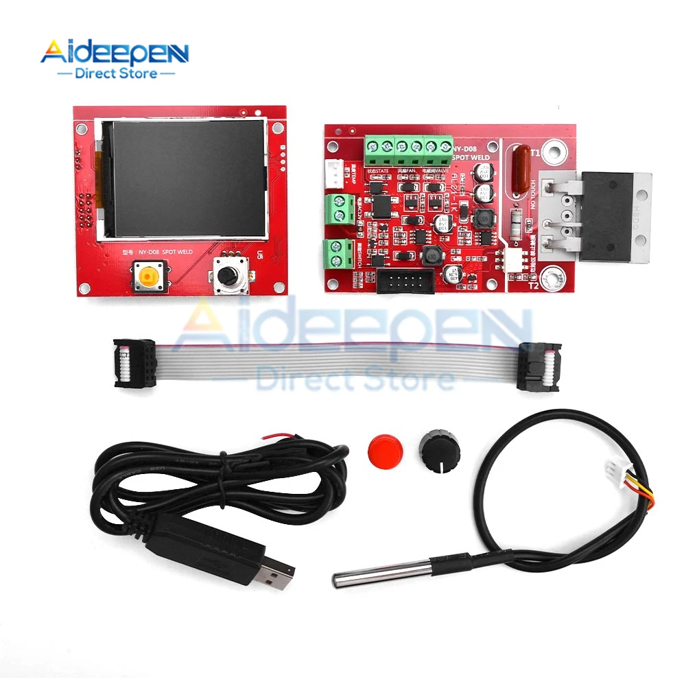 Imagem -05 - Máquina de Solda a Ponto Controlador Pneumático Cor Display Lcd Multi-ponto Personalização com Sensor de Temperatura Ny-d08 100a