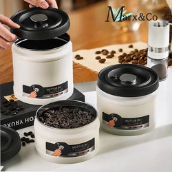 Stainless Steel Vacuum Sealed Container Coffee Beans Storage Press Tank With Lid Lastic Powder Tea Storage Cans Jar Bottle