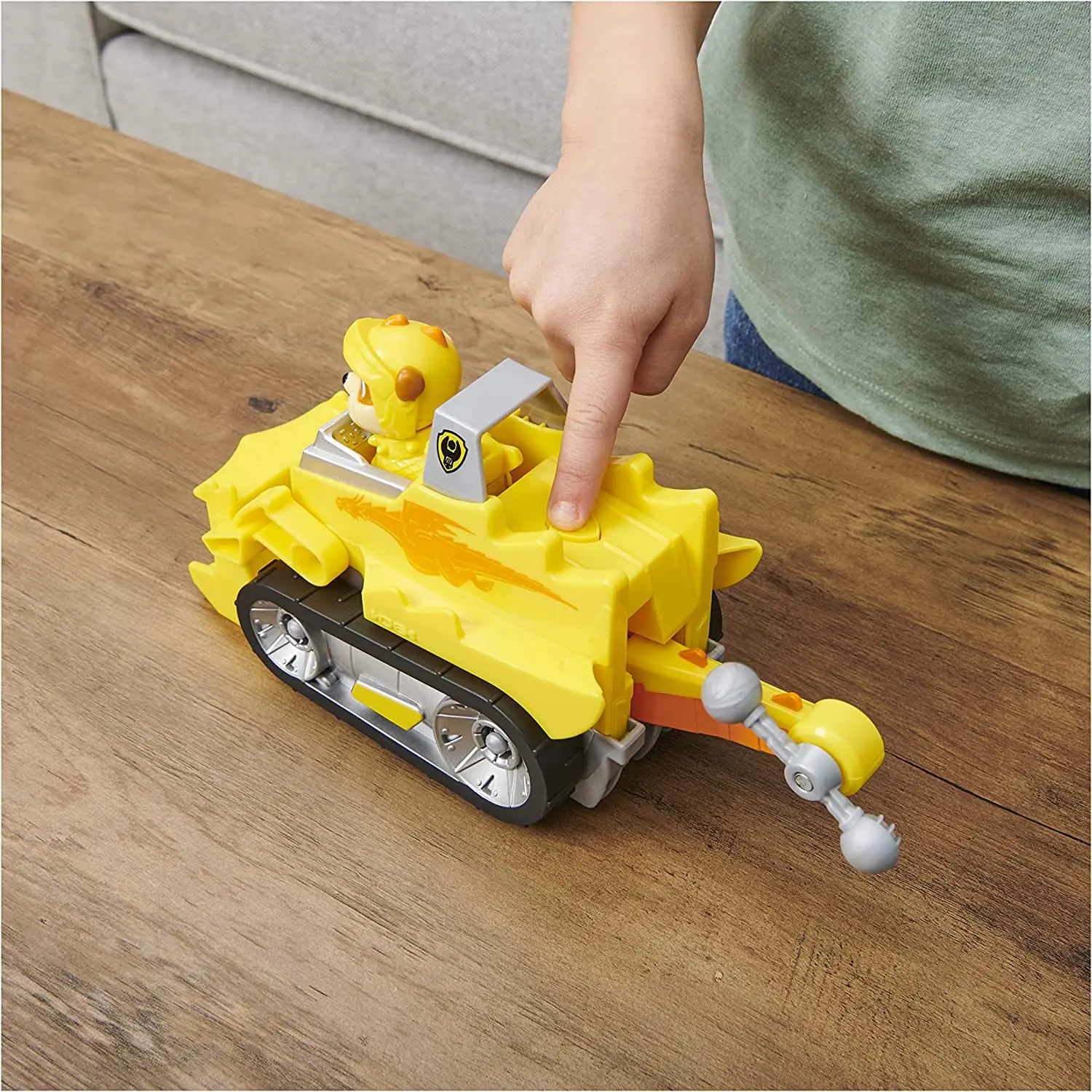 Original Paw Patrol Rubble Transforming Toy Car with Collectible Action Figure Genuine Patrulla Canina Anime Doll Children Toy