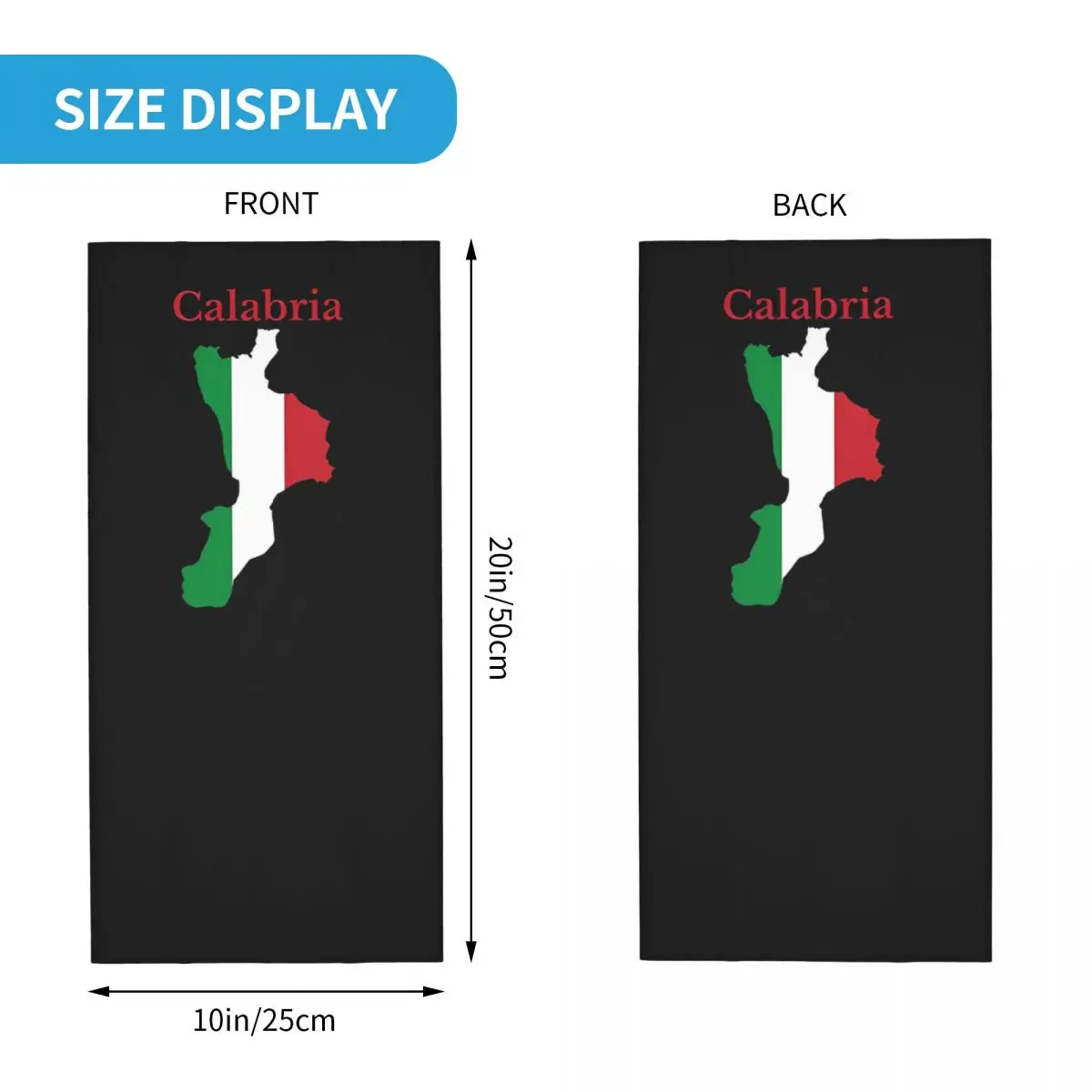 Calabria Map Italy Flag Italian Region Bandana Neck Gaiter Printed Balaclavas Face Scarf Warm Cycling Fishing Adult Washable