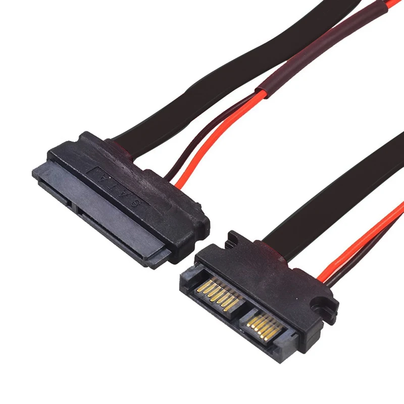 

SATA Adapter Cable Serial ATA 22Pin 7+15 Female to Slimline SATA 13Pin 7+6 Male Connector Conterver Cables 30CM