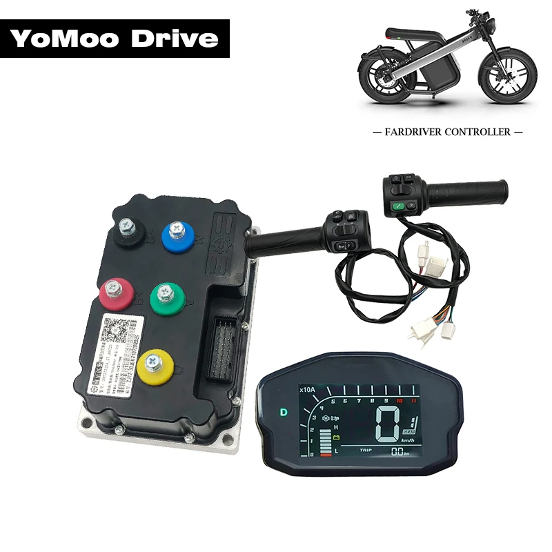 

FarDriver ND72360 Sine Wave Controller 3KW-4KW BLDC With DKD Display and T08 Combination Switch For Electric Scooter Motorcycle