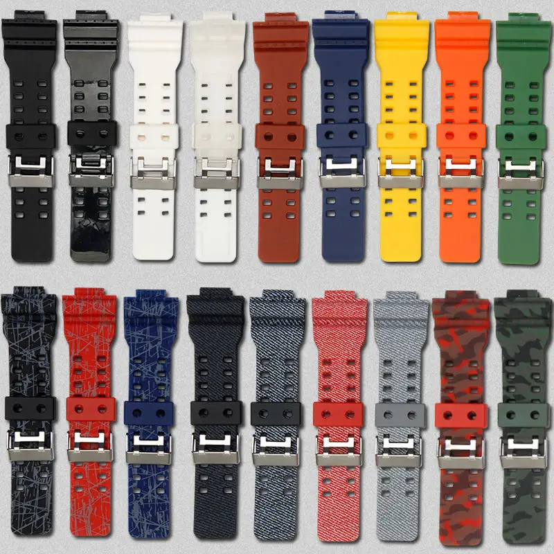 Environmentally Friendly Resin Rubber Sport Watch Strap for Casio G-shock GA-100 GA-110 GA200 GD120 Watchband Watch Belt