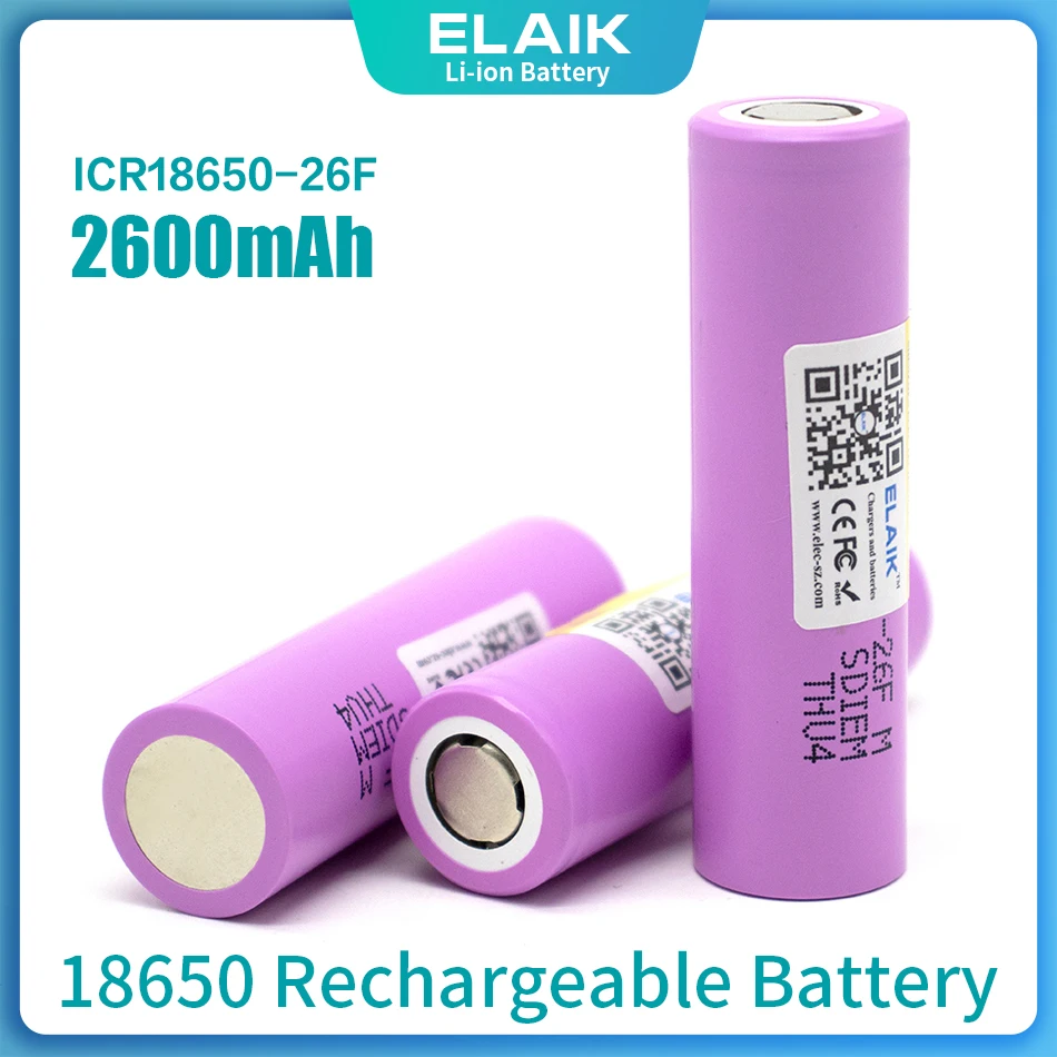 1-20PCS 3.7V 2600mAh Original 18650 rechargeable li-ion Battery INR18650 26F 2600 mAh batteries