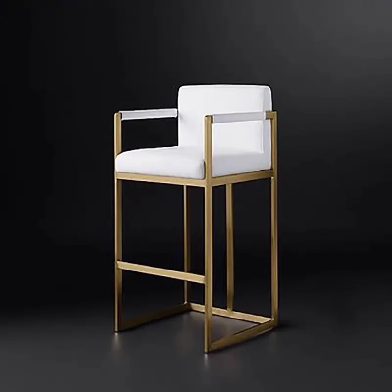 

Nordic Bar Chairs Light Luxury Simple Backchairs Creative Personalized Gold Bar Chairs Iron Art Fashion High Stools