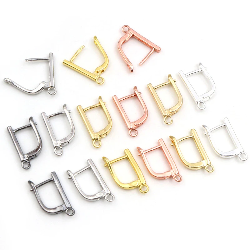 10pcs 17x10mm Gold Color French Earring Hooks Lever Back Open Loop Setting for DIY Earring Clips Clasp Jewelry Making Findings