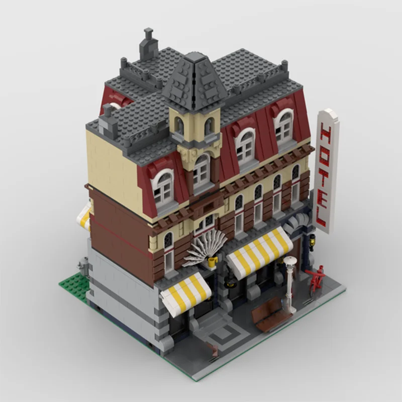 2335개 MOC 카페 비코너 독립형 모듈형 모델 빌딩 크리스마스 선물 블록 장난감 건축 조립 DIY 창의적 아이디어