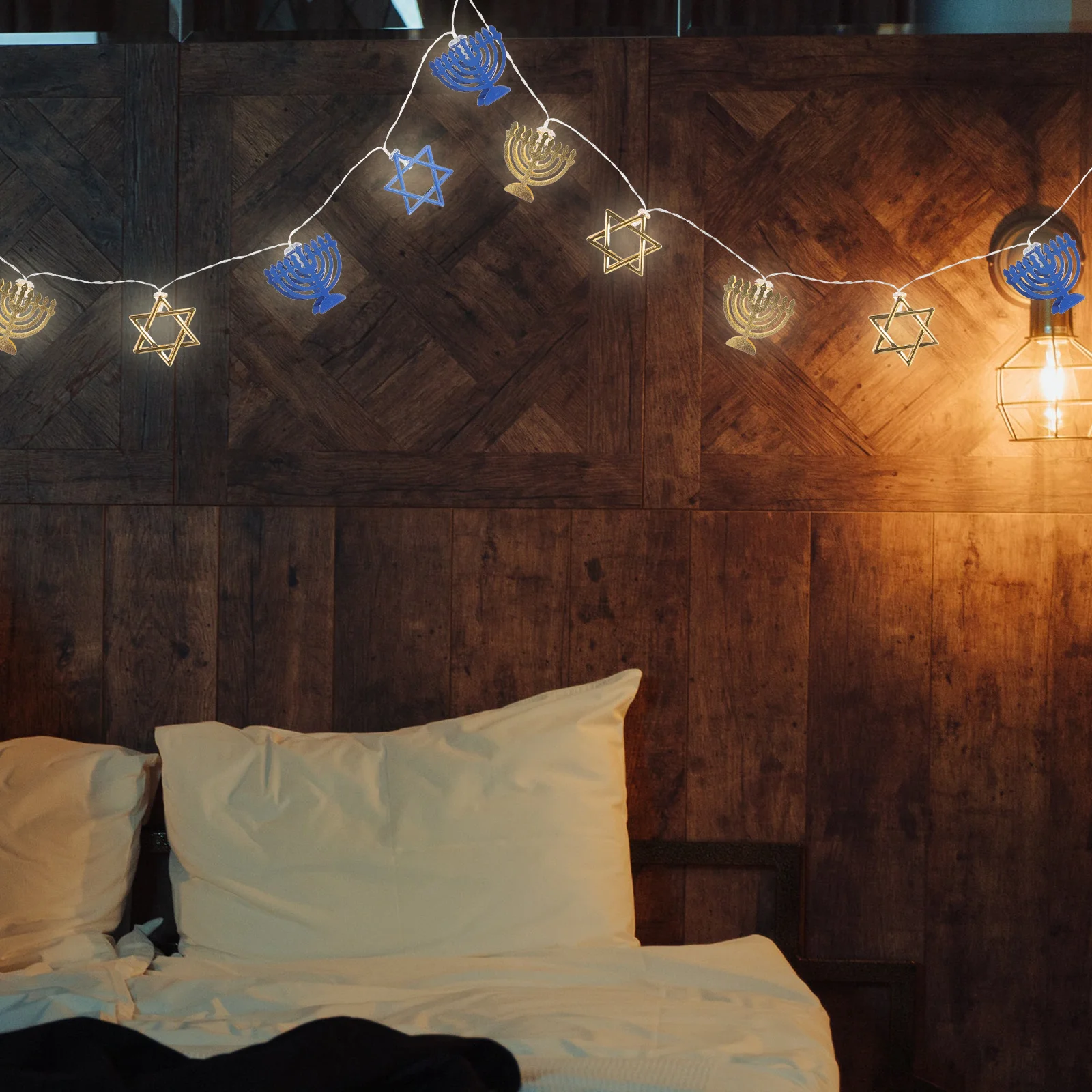 Star String Light Powered Chanoeka LED Decor voor Holiday Party Slaapkamer Woonkamer Gebruik Gepersonaliseerde LED Naambord