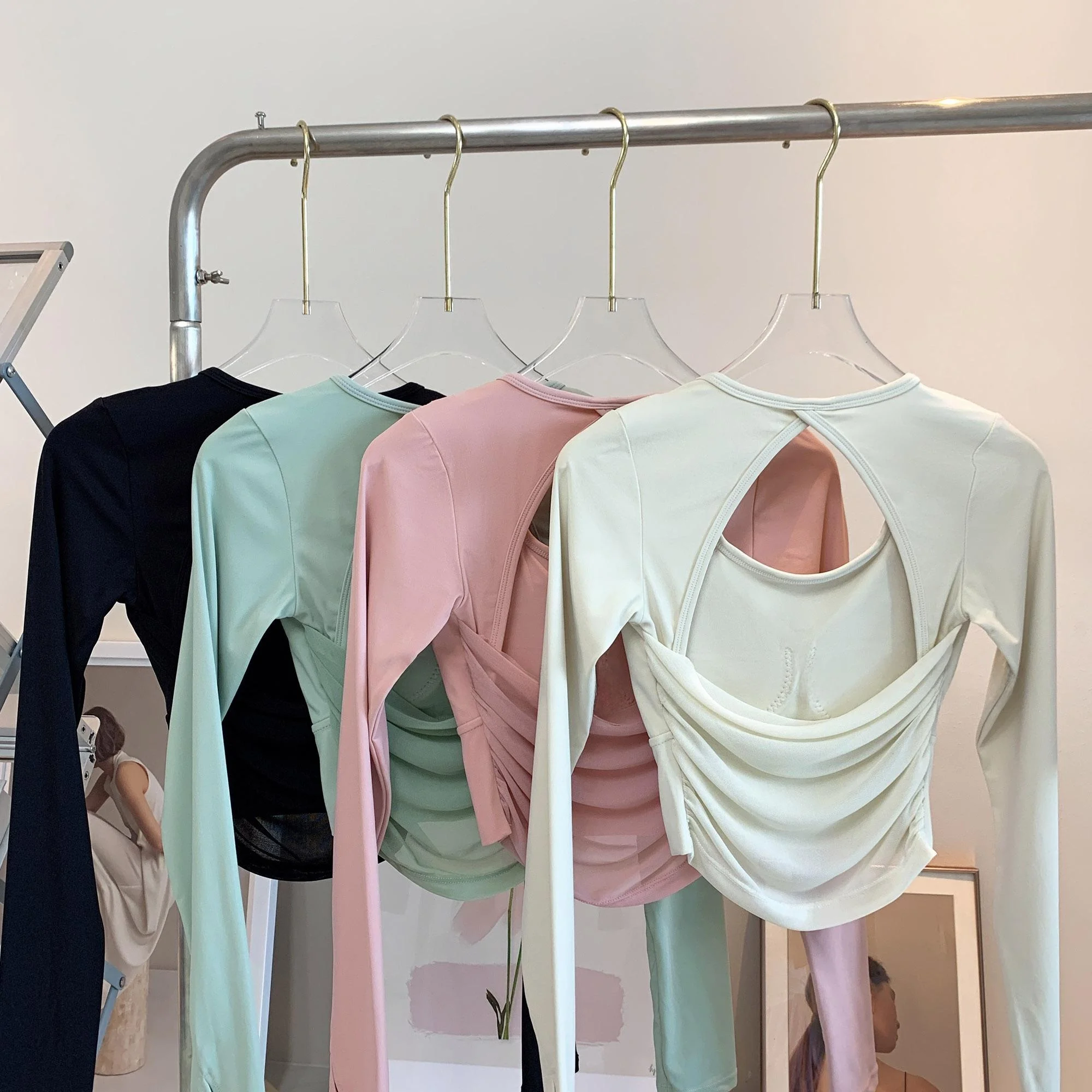 

Облегающий удлиненный топ для йоги и пилатеса, спортивная футболка для тренировок в зале, женская одежда, удлиненная длина