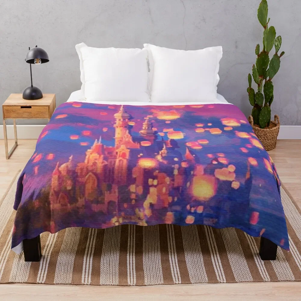 

Lanterns floating Throw Blanket Soft Warm Blanket Gift for Grandparents