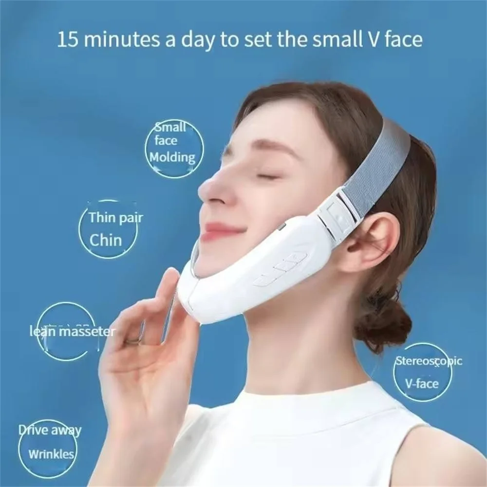 Appareil de massage par vibration V-Line pour lifting du visage, thérapie photonique LED, amincissement du visage, ceinture à double ruisseau SAP, soins de la peau