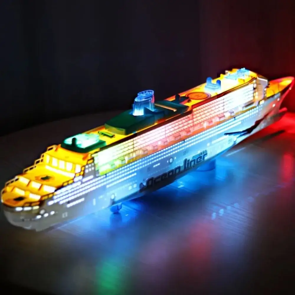 NEW Flashing Light Electric Ship Realistic LED Light Sound Electric Boat Automatic Steering Kid Nautical