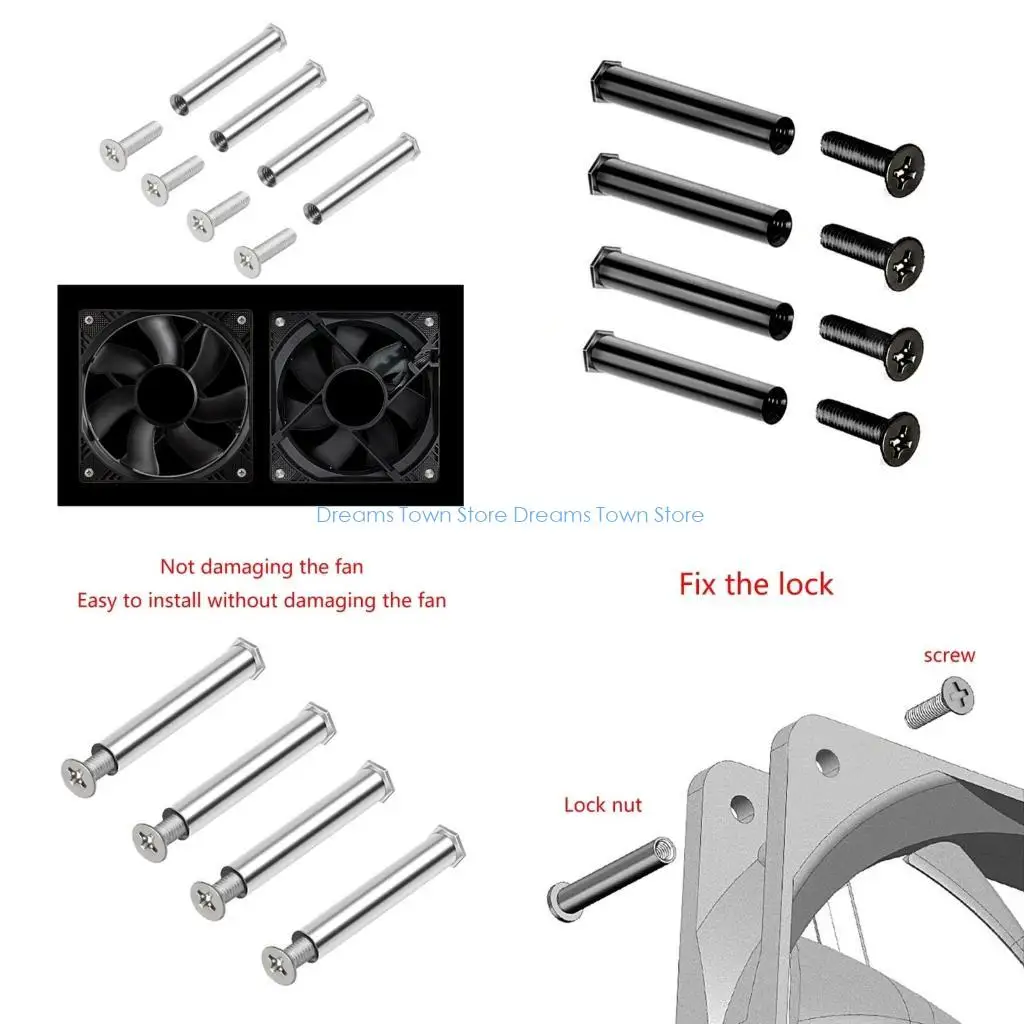 

HX6A Quality Metal Screws for 25mm Thickness Fan Screws for Professional Practical Use Screws Double Fixed Computer Fan Screw