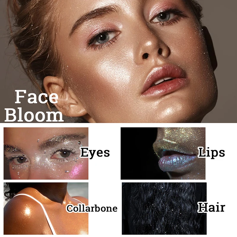 フェアリーハイライターパットパウダー,キラキラ,ファッショナブル,輪郭を明るくする,顔,目,きらめくボディ,メイク,6色