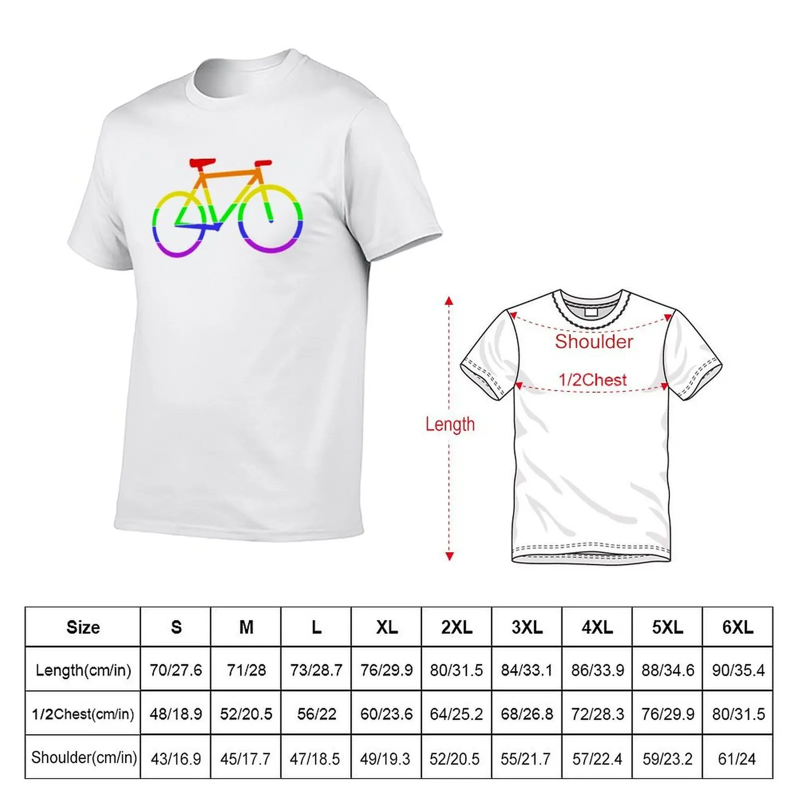 Rainbow Pride Bike (Grey Background) - LGBTQ+ T-Shirt sports fans plus size tops mens t shirts