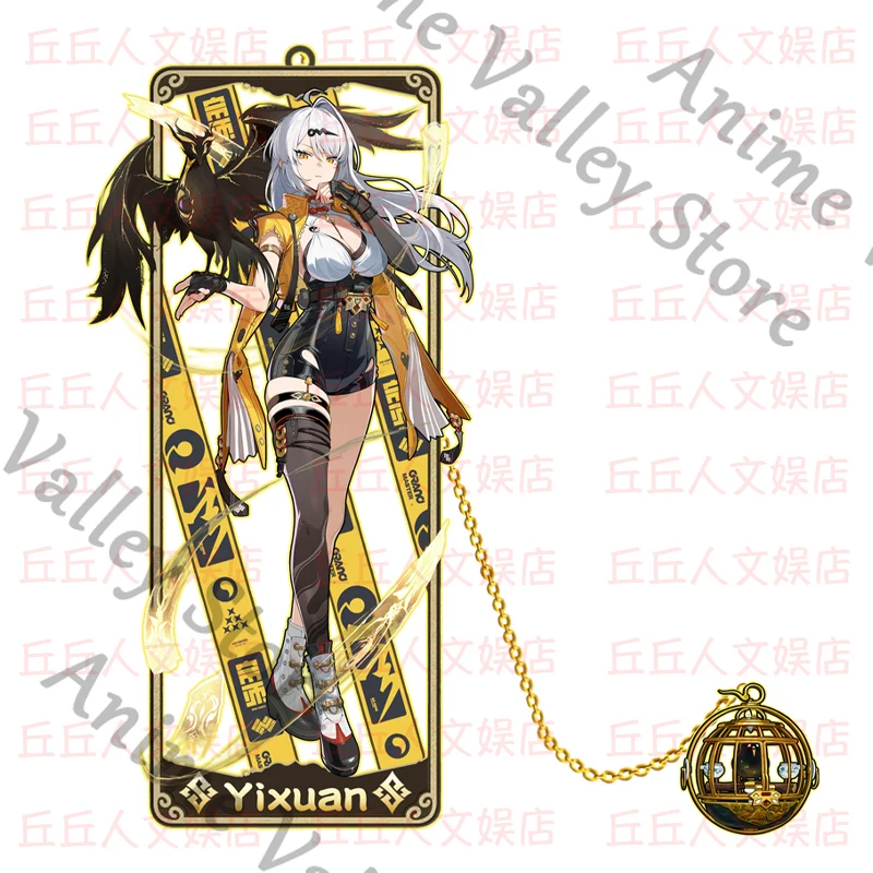 أنيمي Zenless منطقة صفر Yixuan فيفيان هوشيمي ميابي الزناد تأثيري المعادن الجوف خارج المرجعية الكرتون صفحة علامة قلادة هدية