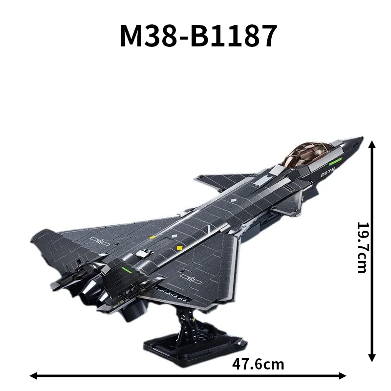 Sluban Modern military weapons J-20 Stealth combat Aircraft 1:44 Collectible model display adult children building blocks toy