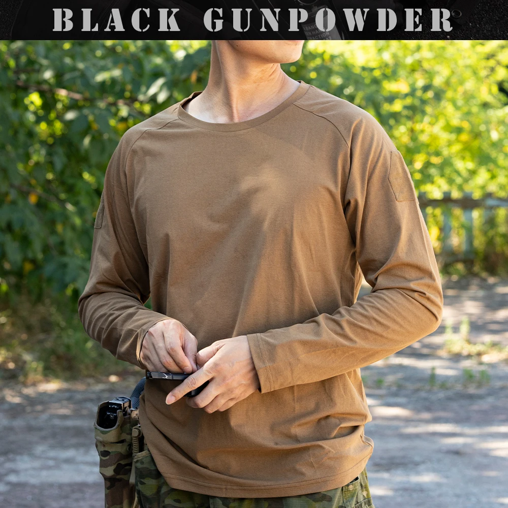 BG Men's 7A Antibacterial Long Sleeve T Shirt UPF50+ Quick Dry 4D Stretch Tactical Outdoor Coyote Brown