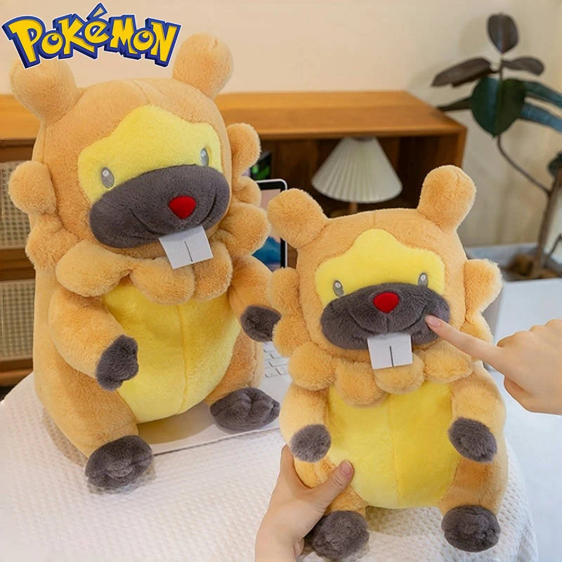 45/55/70Cm Big Size Pokemon Bidoof Pluche Cartoon Anime Knuffels Zacht Kussen Pop Kawaii Gevulde Plushie ornament Cadeaus Voor Kinderen