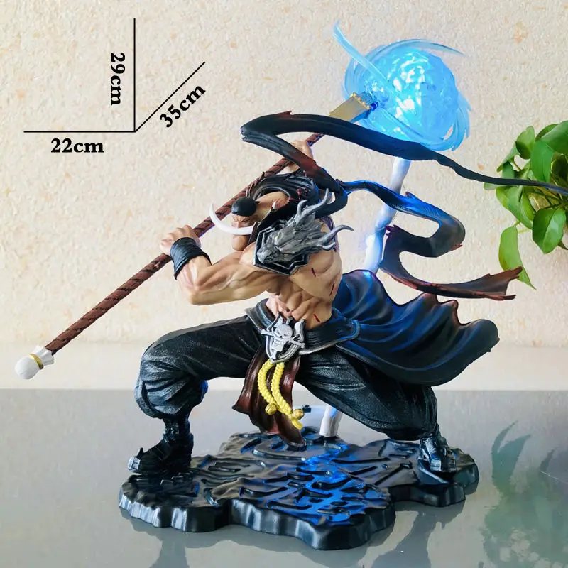 Cartoon One Piece Figure White Beard Edward Newgate Max Action Figure With Light Collection Decorations Statue Model Toy Gifts