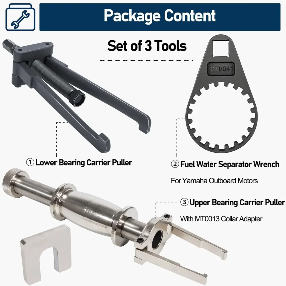 

Lower Bearing Carrier Puller for Yamaha Johnson Evinrude Mercury Honda Most Gearcases115hp Above with Adjustable Arms Upgrade