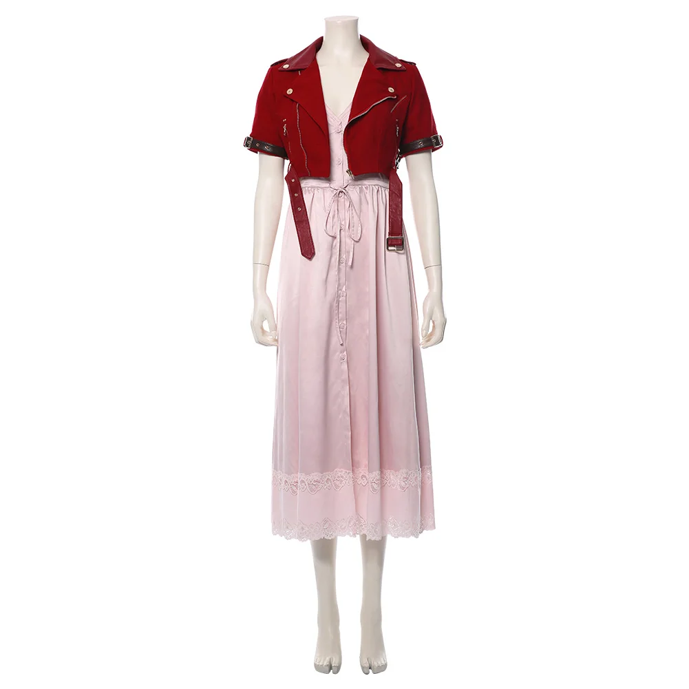 Disfraz de fantasía de Aerith Gainsborough para mujer, traje de Cosplay de juego FF, vestido, abrigo, trajes de juego de rol, traje de fiesta de Carnaval de Halloween