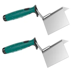 2Pcs Drywall Corner Tool Set 3inch Stainless Steel External and Internal Corner Trowel Drywall Outside Corner Finishing Tool