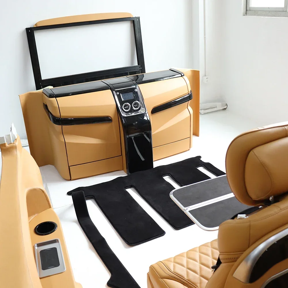 Luxury Electric Adjustable Leather hidden bar jumping seat Chair Car TV Partition for Mpv W447