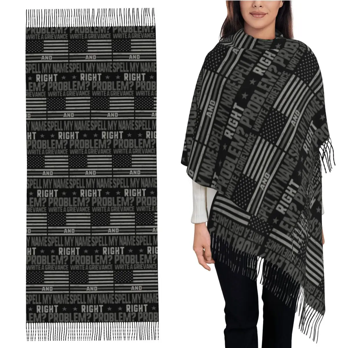 

Проблема Пиши Грівангс Заклинание Мое имя Правый шарф Шарфы с кисточками для женщин Теплые шали и накидки Большая осенне-зимняя шаль