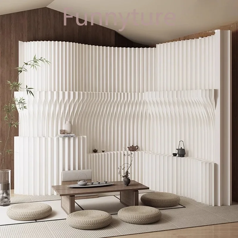 Office Screen Partition Fording Paper Room Divider False Wall Background Storage Wall Decorative Paper Wall Panel