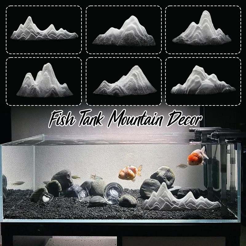 

Fish Tank Landscape Mountain Decoration Snow Mountain Ornament Creative Micro Landscape Ceramic Rockery Hotel Home Desktop Decor
