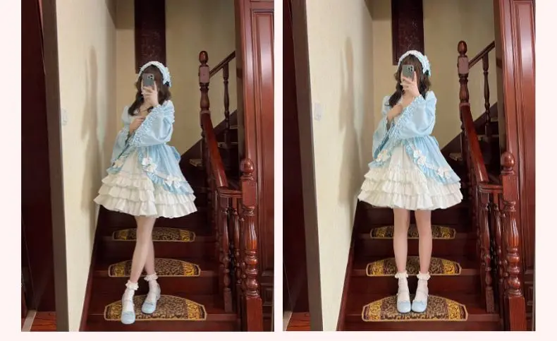 Bow Princess Patchwork Panekked Women Mujer Short Lace Up Spice Girls Cake Vestidos Fairycore Harajuku Japanese Soft Dresses