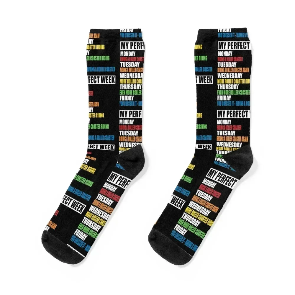 

My Perfect Week - Roller Coaster Riding Socks halloween Toe sports tennis Boy Child Socks Women's