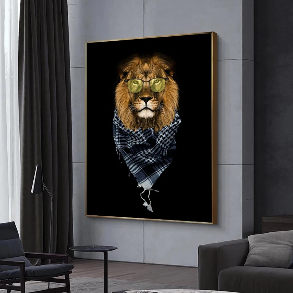 

Black White Animals Lions Canvas Painting Modern Animal Art Posters and Prints Wall Art Pictures for Living Room Home Decoration